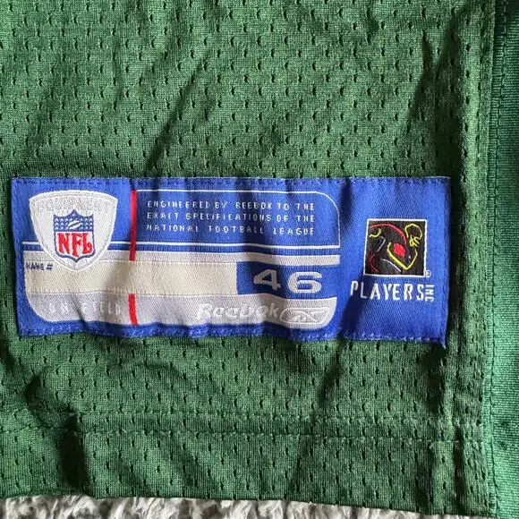 100% Authentic Reebok 2005 AJ Hawk NFL Green Bay Packers Mens 46 M Green Jersey